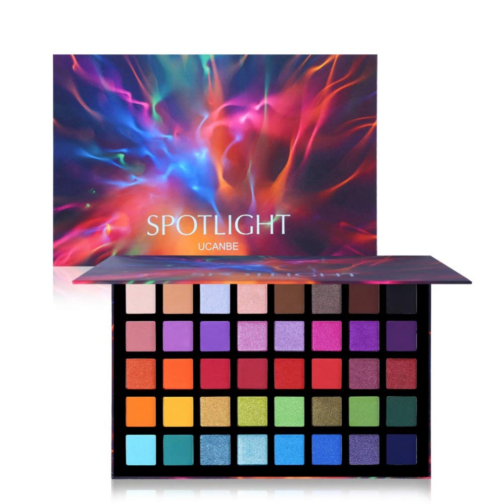 Ucanbe 40-color Spotlight Eyeshadow Palette Waterproof Non-stick Cup Colorfast Shimmer Matte Eye Shadow, Great Choice and Gift for Girls.