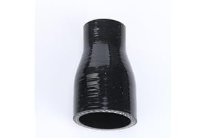 AC PERFORMANCE 1.5" to 2" (38mm to 51mm) Straight Reducer Coupler, Length 3" (76mm), Wall Thickness 0.18" (4.5mm), 3-Ply Reinforced, 80 PSI Maximum Pressure, Automotive Pure Silicone Hose, Black
