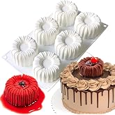 6-Hole 3D Cylindrical Coil Cake Mold Food Grade Silicone Molds for Baking Candy Chocolate Jelly Mousse Cake Dessert Silicone Baking Mold Non-stick Cakes Mould Crafts Candle Molds for Candle Making