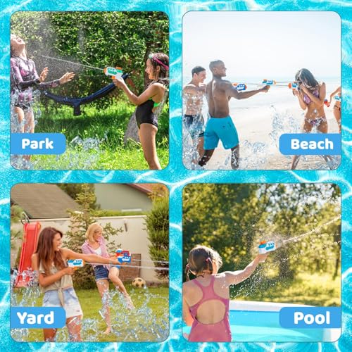 Dekukar 4 Pack Water Pistols for Kids, Small Mini Water Squirt Gun | Summer Pool Garden Beach, Birthday Party Favors Fillers for Boys Girls Outdoor, Training Toy for Dog Cat (Gift Package)