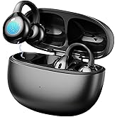 CuiSuto Clip on Earbuds Open Ear Headphones, Air Conduction Wireless Earphones Bluetooth 5.4, 50H Playtime, Over Ear Earbuds Comfortable for Sports, Running, Workouts and Glasses Wearers-Black