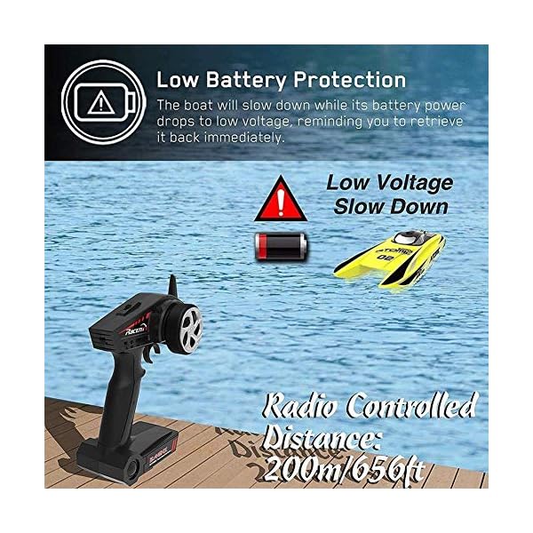 Control RC Boot, mit wasserdichter Elektronik und integriertem LI-Ion-Akku 65KM/H Ferngesteuertes Schiff 11,1 V 2600 mAh… – Bild 8