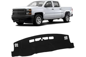 KUST Car Dash Cover for 2014-2018 Chevy Silverado/GMC Sierra 1500, 2015-2019 Silverado/GMC Sierra 2500HD 3500HD Dashboard Cover Polyester Non-Slip Custom Fit Dash Mat Center Console Dash Cover Black
