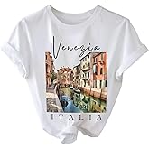 SweatyRocks Women's Paris Letter Graphic Tees Crew Neck Short Sleeve Casual T Shirt Tops
