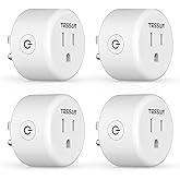 Smart Plug, TESSAN WiFi Timer Outlet Compatible with Alexa and Google Assistant, Smart Outlet with Timer & APP Remote Control, No Hub Required, 2.4G WiFi, 4 Pack