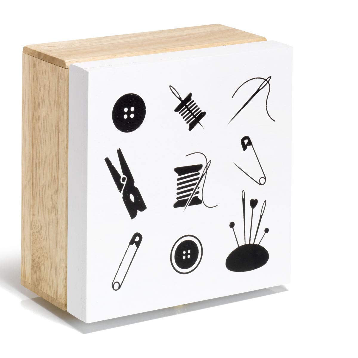 Prym Assortment Box Wood Motive Sewing, Multicoloured, One Size