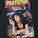 Pulp Fiction Movie Poster Uma Thurman T Shirt & Exclusive Stickers (X-Large) Black