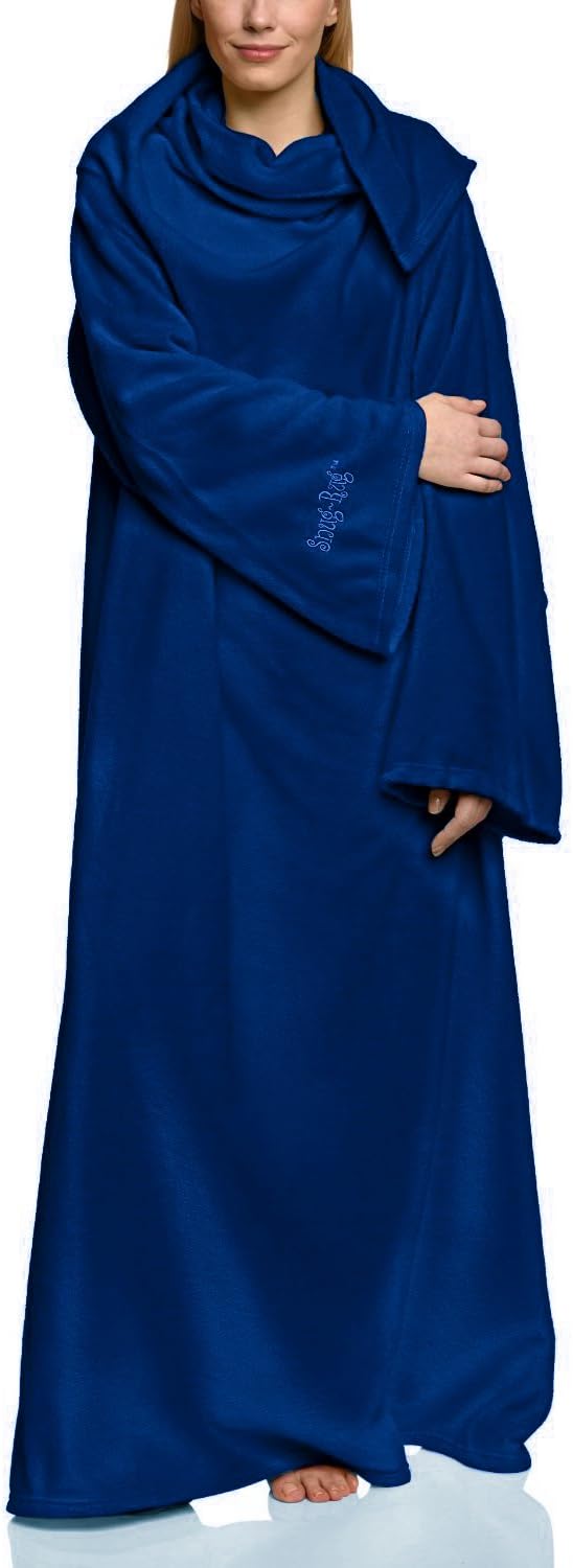Snug Rug LITE Polar 260gsm Fleece Blanket with Sleeves 60” x 84” , Color: Blue