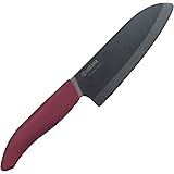 京セラ(Kyocera) セラミック 三徳包丁 14cm ボルドー 漂白除菌OK 無料研ぎ直し券付 セラミックナイフ FKR-140B-BD