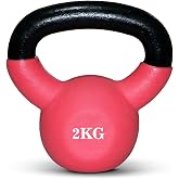 Kettlebell Home Gym Exercise Hand-Held, Solid Cast Iron, Dipped in Plastic Frosted Half-Surround, Powder-Coated Soft Bottom Single-Ear