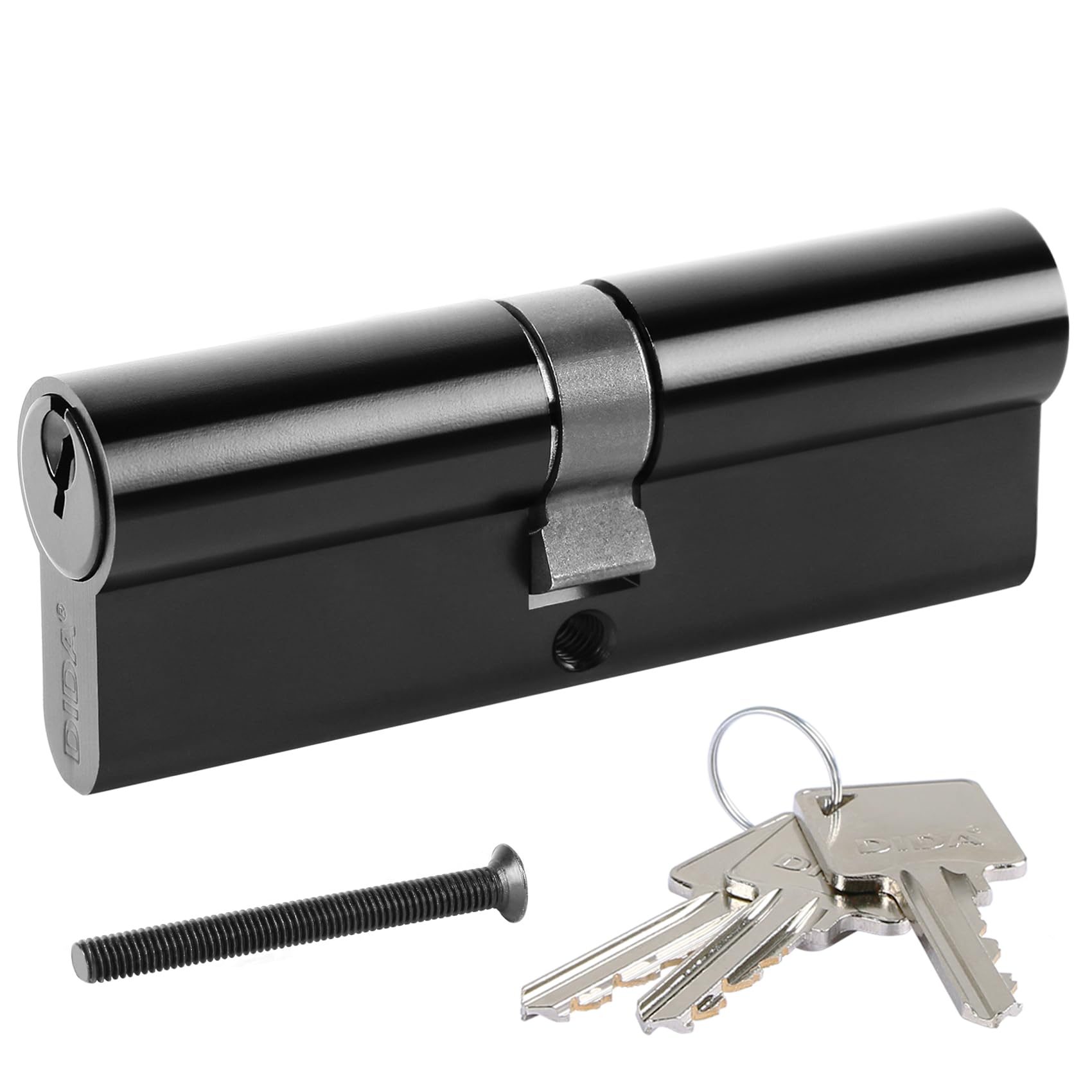 DIDA® 90mm(45/45) Euro Cylinder Lock,UPVC Door Lock Barrel with 3 Keys,High Security,Anti-Pick Anti-Bump Anti-Drill,Matte Black Finish,Suitable for All Door Types,BS EN 1303:2008