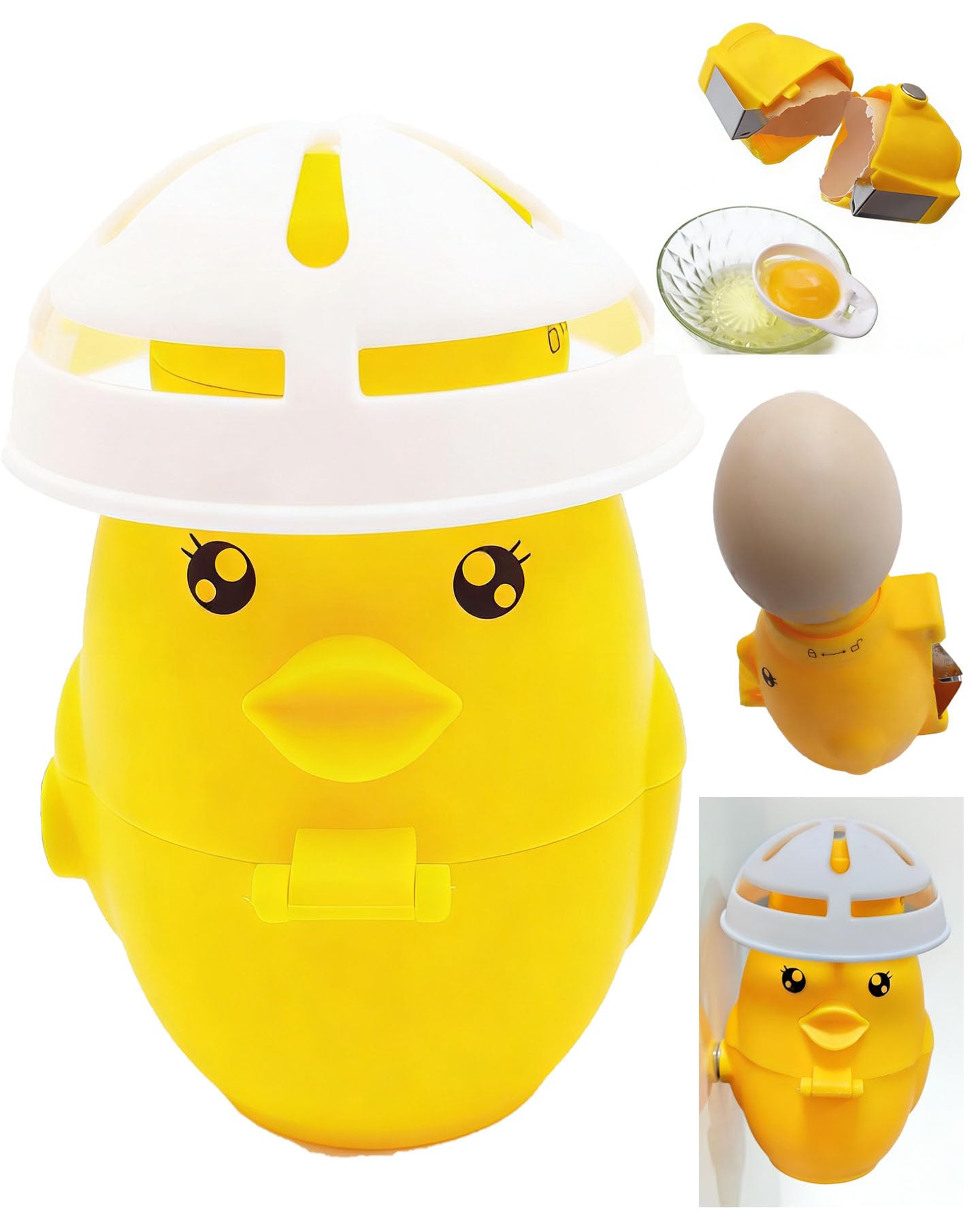 Photo 1 of 5-in-1 Multi-Purpose Egg Shell Opener,Fridge Magnets,Egg Separator for Raw Eggs,Egg Piercer,Egg Cracker,Hard Boiled Egg Peeler with Safety Lock for Kitchen Home Patent Design 1PC