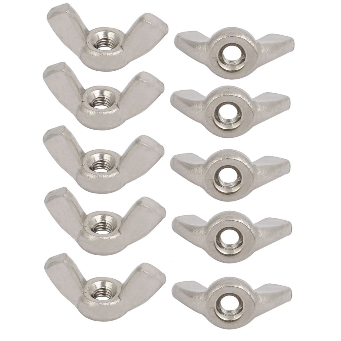 uxcell M3 Female Wing Nuts 0.5mm Pitch 201 Stainless Steel Fasteners