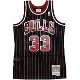 Scottie Pippen Men's Black Pinstripe Hardwood Classics Swingman Jersey