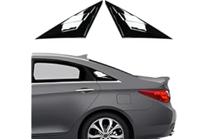 XYHGM for Hyundai Sonata 2011 2012 2013 2014 Window Louvers Rear Side Window Louvers Air Vent Scoop Shades Cover Blinds Trim Exterior Accessories 2PCS(Bright Pitch Black)
