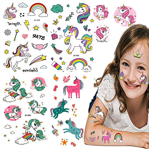 Unicorn Tattoos for Kids Girls and Boys 15 Sheets Temporary Tattoos