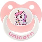 Cute Adult Sized Pacifier for Anxiety: Big Shield Unicorn Paci for Autism - Soft Silicone Large Nipple Binky for Sleeping Pink and White