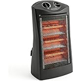 Comfort Zone Space Heaters for Indoor Use, Portable Electric Heater, Adjustable Thermostat, Infrared Heat, Quartz Tower Space