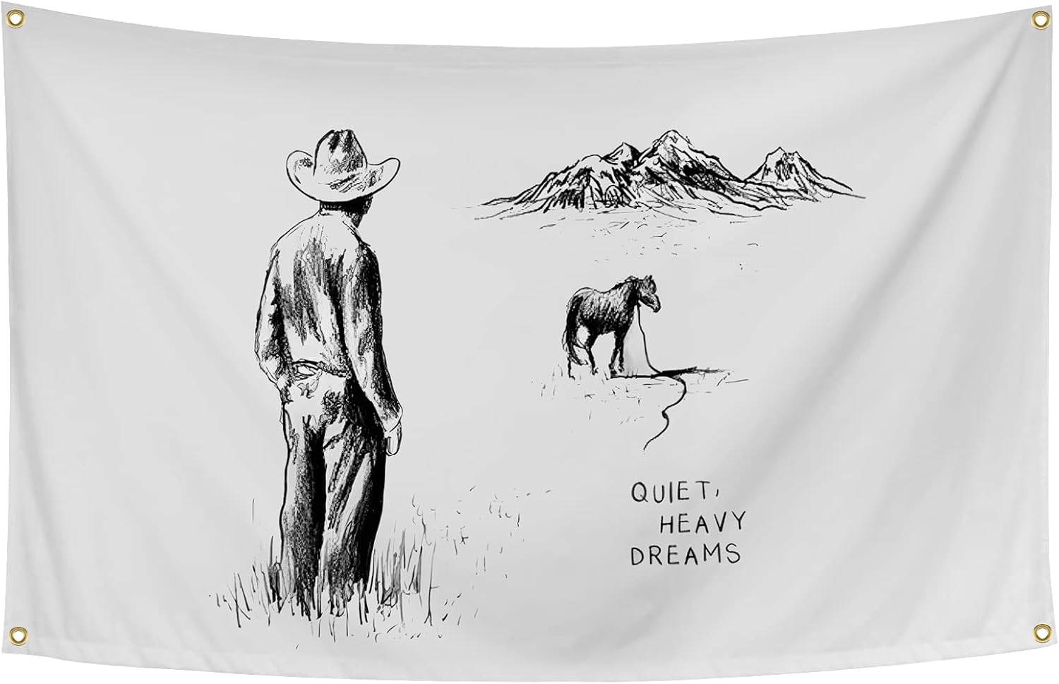 Tapestries - EIAKOIN Zach Bryan Quiet Heavy Dreams Tapestry Funny Tapestry Meme Tapestries Wall Hanging Poster Flags for College Dorm Decorations 3x5 FT