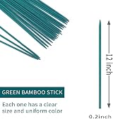 TSKDKIT 30cm Bamboo Garden Stakes with 50 Twist Ties - Plant Support view 3