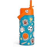 Sport Kids Water Bottle With Straw Lid 12oz Insulated Stainless Steel, Travel Tumbler, Gifts For Boys, Birthday, Christmas, Back To School