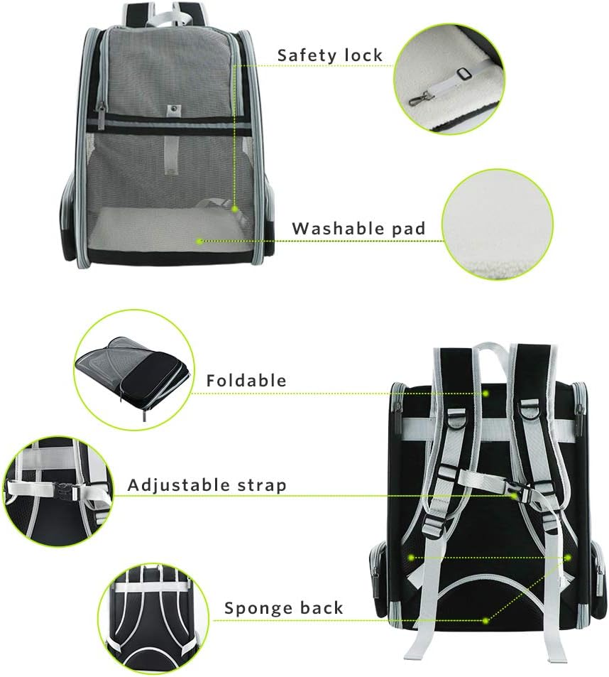Texsens Innovative Traveler Bubble Backpack Pet Carriers for Cats and Dogs (Grey) : Pet Supplies
