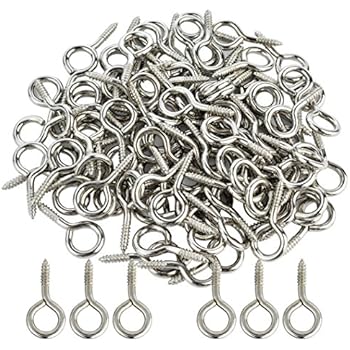 Wobe 100pcs Small Screw Eye, Eye Shape Screw Hooks 1