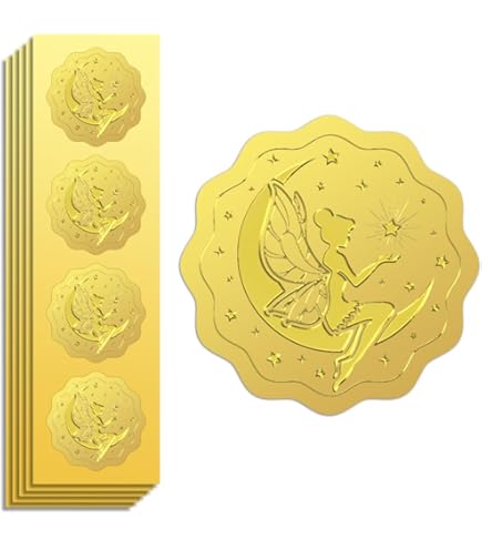 100pcs 5 Style Gold Embossed Seals Stickers 2" Round Gold Foil Certificate Seals Vintage Gold Foil Stickers Invitation Envelope Bee Dog Paw Print Rose