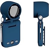 onovatpol Mini Portable Handheld Clip On Rechargeable Personal Hand Fan with LED Display, High Speed Turbo Battery Operated 100 Speeds Small Fan for Travel/Outdoor/Concerts/Lash/Makeup (update blue)