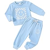 Little MISS Sassy Fall Outfits for Toddler Girl Boy Long Sleeve Smile Face Sweatshirt Top Sweatpants Clothes Set Sweatsuit