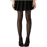 SHENHE Girl's Sheer Mesh Tights Heart Patterned Dance Party High Waist Tights Stockings Pantyhose