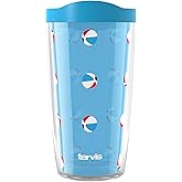 Tervis Summer Essentials Beach Ball Bounce Made in USA Double Walled Insulated Tumbler Travel Cup Keeps Drinks Cold & Hot, 16oz, Classic