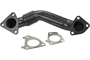 higehio Black Bolt-On Passenger Side Exhaust Up Pipe Compatible with 2001-2016 Chevy GMC LB7 LLY LBZ LMM LML 6.6L Duramax
