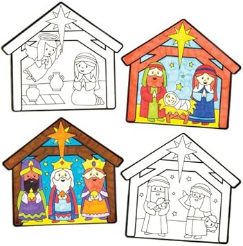 Lavoretti Di Natale Con Decoupage Per Bambini.Baker Ross Decorazioni Da Finestra Con Personaggi Del Presepe Perfette Per Creazioni Fai Da Te Decorazioni E Lavoretti Artistici Natalizi Di Bambini E Bambine Confezione Da 12 Amazon It Giochi E Giocattoli