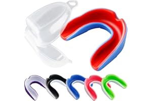 Vanmor 6 Pack Youth Mouthguards Sports Mouth Guard for Kids Double Colored Teeth Braces with Case for Football Basketball Box