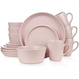 Stone Lain Stoneware Dinnerware Set, Service For 4, Pink