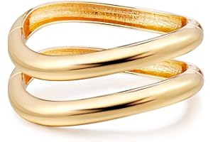 Elegance 11 designs Gold Plated Cuff Bangle Bracelets For Women Set Chunky Trendy Hinged Irregular Cuff Open Wide Gold Bracelet Minimalist Jewelry Gift 2pcs