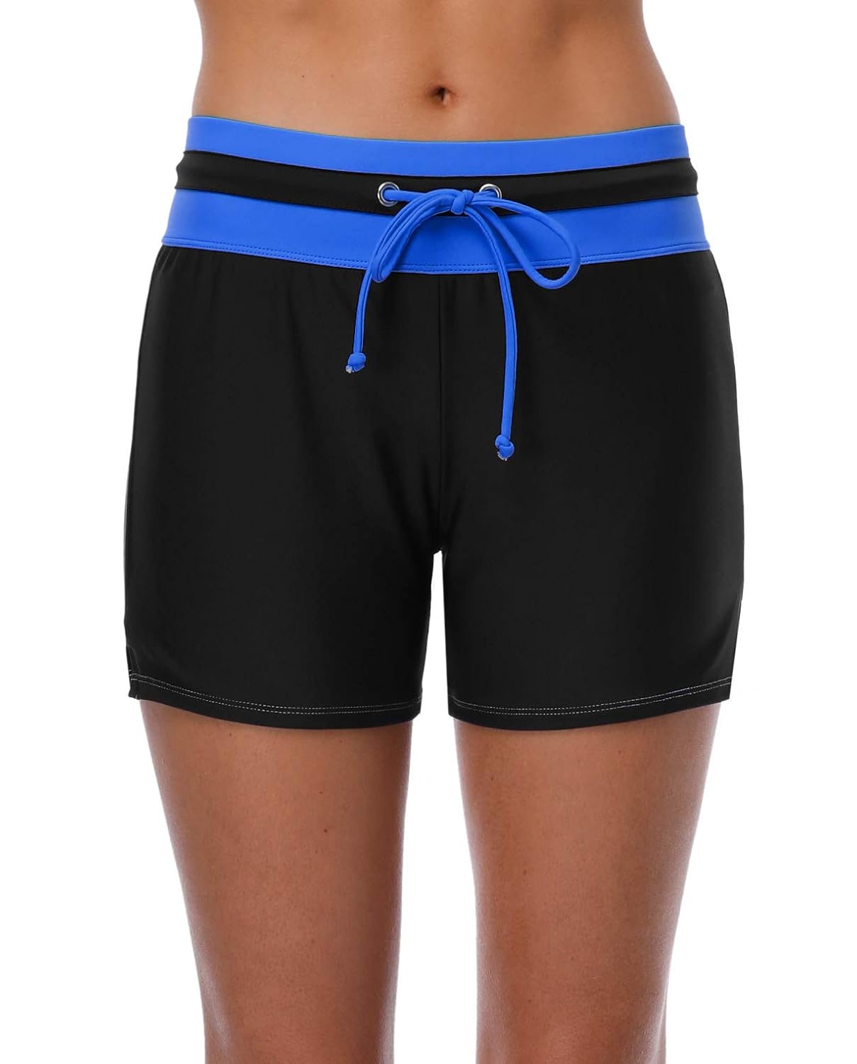 Buy maysoul Womens 7 inch Swim Short Stretch Drawstring Board Shorts