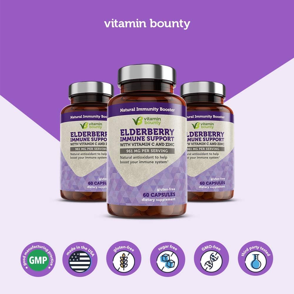 Elderberry Zinc Immune Support with Vitamin C & Echinacea - Advanced 5-in-1 Powerful Blend: Health & Personal Care