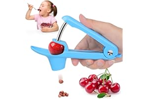 AXPSW Cherry Pitter Tool,Cherry Pitter Cherry Stone Remover Tool for Making Cherry Jam Cherries Corer Pitter Tool，Cherry Pitter Olive Pitter with Space-Saving Lock Design,Cherry & Olive Pitter (Blue)