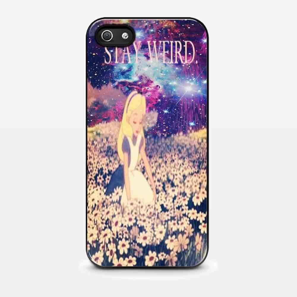 Alice in Wonderland Stay Weird Galaxy for Iphone and Samsung Galaxy Case (iPhone 5/5s Black)