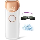 Laser Hair Removal Ubroo IPL Hair Removal Device with 5℃ Ice Cooling,Hand-held Hair Removal Device Laser Hair Removal for Women and Men,Reduce Hair Regrowth,Full Body Use(Gold)