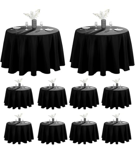 Wedding Linens Inc. Venta Al Por Mayor (200 GSM) 90 "Manteles Redondos De Poliéster Sin Costuras Manteles De Mesa Para Restaurante Cocina Comedor Boda Banquete Eventos - Plata