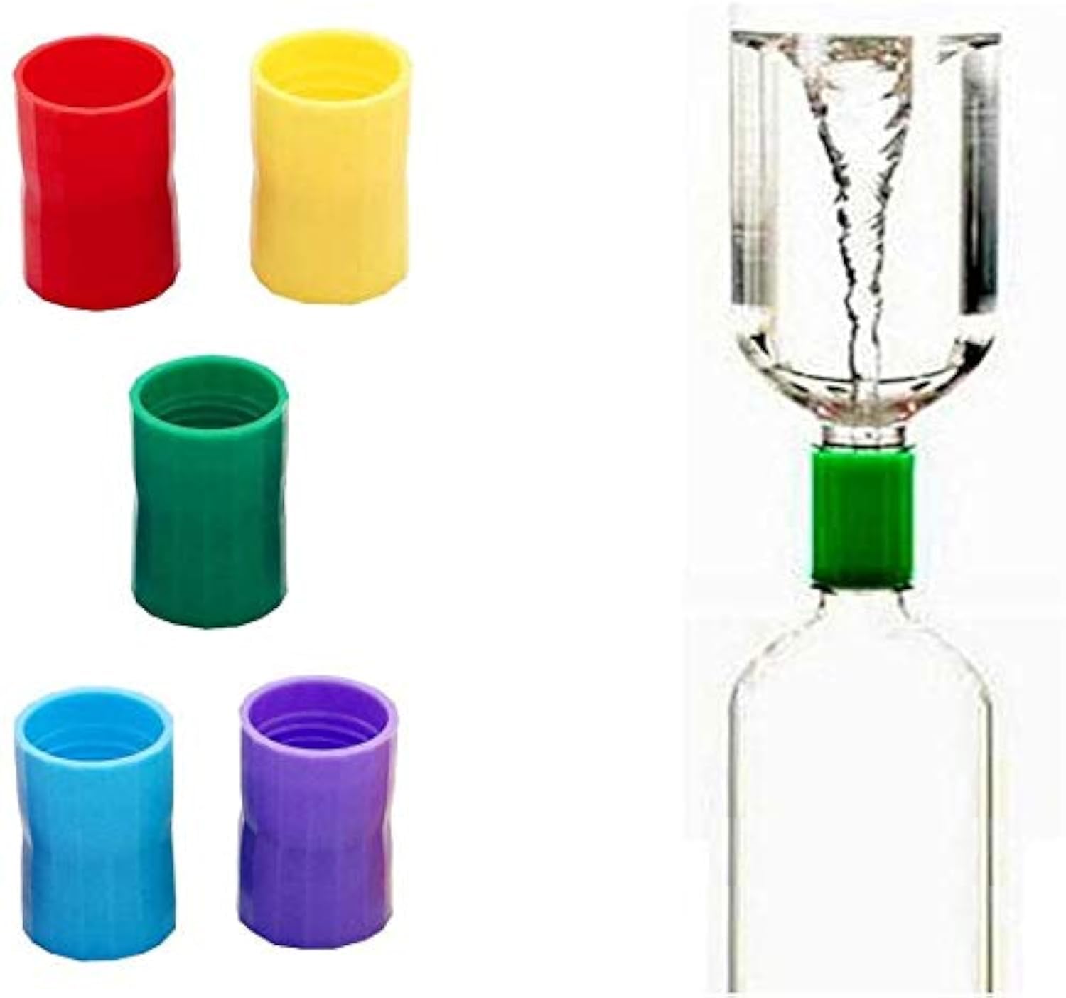 mciskin Tornado in A Bottle,Tornado Tube Bottle Connector Vortex Connector Cyclone Tube for Scientific Experiment and Test(5 PACK),Fit for Size 1.3-1.9 inch