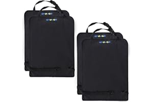 Enovoe Car Seat Protectors for Kids - 4 Pack Premium Quality Car Seat Cover Back Seat Offers Waterproof Protection from Mud and Scratches - 18" x 24" with Adjustable Straps and Games for Kids