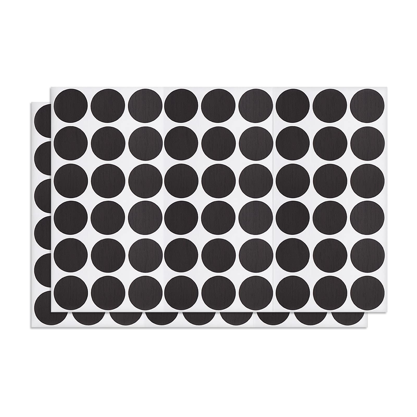 DTGN 21mm(Dia) Screw Hole Cover Stickers - 2Sheet 108pcs - Good for Furniture Wardrobe Chair - PVC Waterproof Hole Caps - Black-Brown