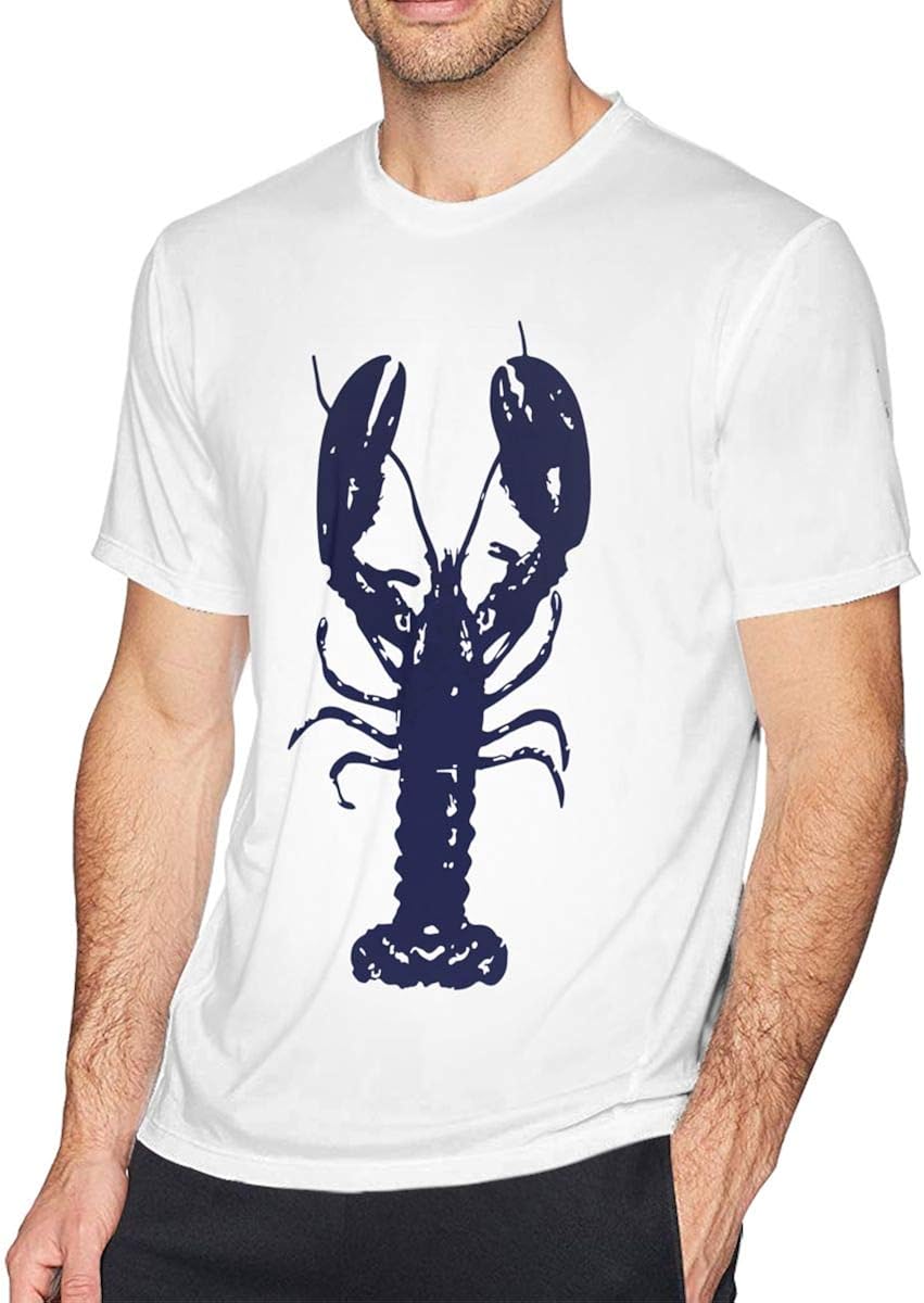 Casual Novelty Unisex Blue Lobster Crew Neck Short Sleeve TShirt