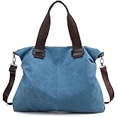 Sunshinejing Women's Canvas Tote Bag Shoulder Crossbody Purses Work Travel Handbag Hobo Bag