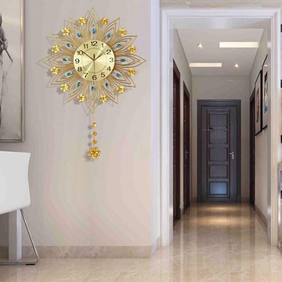 FJC Reloj De Pared De Metal Sala De Estar Reloj Creativo Decoración del