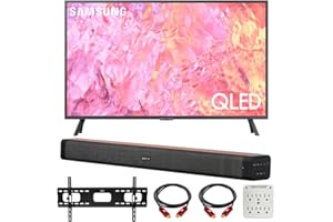 SAMSUNG QN65Q60CA 65 Inch QLED 4K Smart TV Bundle with Deco Home 60W 2.0 Channel Soundbar, 37"-100" TV Wall Mount Bracket Bundle and 6-Outlet Surge Adapter (2023 Model)